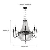 "Kello" 12-Light Black Nickel Clear Crystal Chandelier