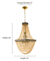"Diem" 24-Light Bronze Champagne Crystal Chandelier