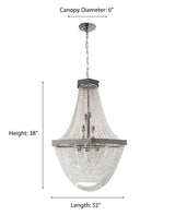 "Diem" 24-Light Black Nickel Clear Crystal Chandelier