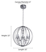 "Tera" 8-Light Chrome with Clear Crystals Chandelier ( 126 )