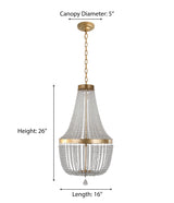 "Vidi" Gold Clear Crystal Chandelier