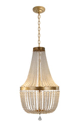 "Vidi" Gold Clear Crystal Chandelier