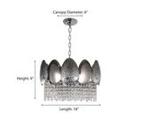 "Jero" 4-Light Chrome Clear Crystal Chandelier