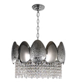 "Jero" 4-Light Chrome Clear Crystal Chandelier