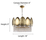 "Jero" 4-Light Gold Clear Crystal Chandelier