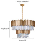 "Unum" 18-Light Gold Clear Crystal Chandelier