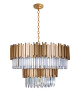 "Unum" 18-Light Gold Clear Crystal Chandelier