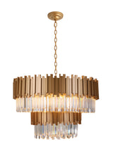"Unum" 18-Light Gold Clear Crystal Chandelier