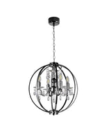 "Tera" 4-Light Black Nickel with Clear Crystals Chandelier