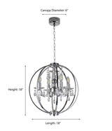"Tera" Chrome Clear Crystal Chandelier