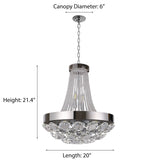"Tela" 8-Light Chrome Clear Crystal Chandelier