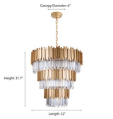 "Unum" 26-Light Gold Clear Crystal Chandelier ( A3 &A4 )