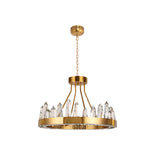 "Hayne" LED Brass with Clear Crystals Chandelier