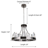 "Hayne" LED Black Nickel with Clear Crystals Chandelier ( C13 )