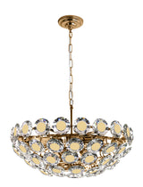 "Heyra" 9-Light Gold Clear Crystal Chandelier