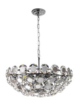 "Heyra" 9-Light Chrome with Clear Crystals Chandelier