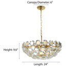 "Heyra" 9-Light Gold Clear Crystal Chandelier
