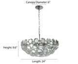 "Heyra" 9-Light Chrome with Clear Crystals Chandelier