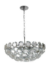 "Heyra" 9-Light Chrome with Clear Crystals Chandelier