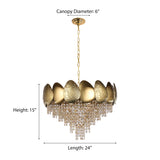 "Jero" 10-Light Gold Champagne Crystal Chandelier