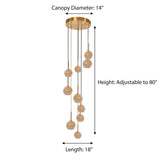 "Rano" Brass with Champagne Glass Pendant