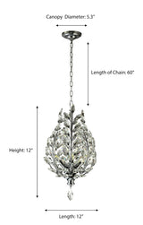 "Intuni" 4-Light Chrome with Clear Crystals Chandelier