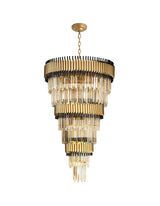 "Imber" 26-Light Brass handles with Black Accents and Clear Crystal Cone Chandelier ( C6 & C3 )