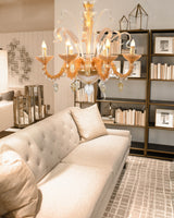 Murano "Alma" 6-Light Gold Chandelier