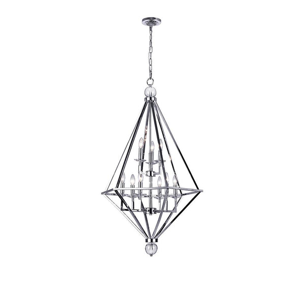 9 Light Chandelier with Chrome Finish - Neoluxe Lighting