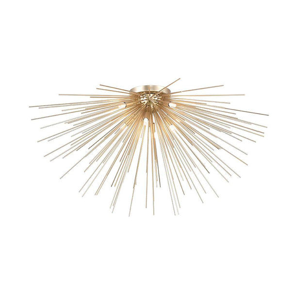 8 Light Flush Mount with Gold Leaf Finish - Neoluxe Lighting