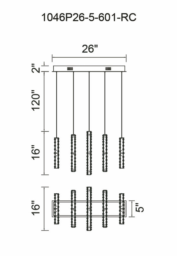 LED Chandelier with Chrome Finish - Neoluxe Lighting