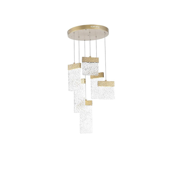 LED Chandelier with Gold Leaf Finish - Neoluxe Lighting