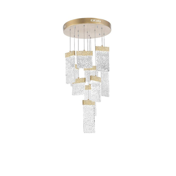 LED Chandelier with Gold  Leaf Finish - Neoluxe Lighting