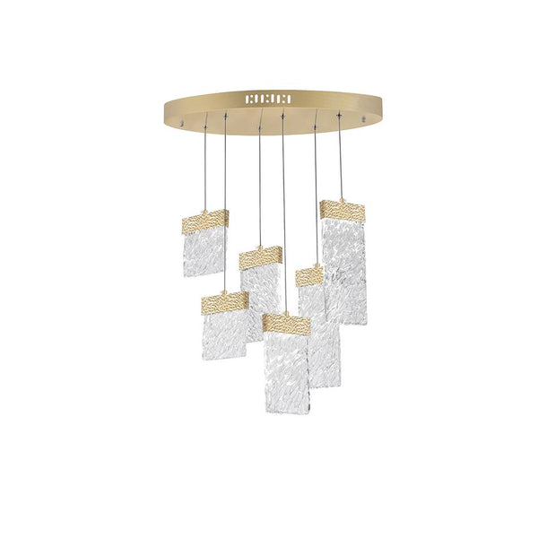 LED Chandelier with Gold Leaf Finish - Neoluxe Lighting