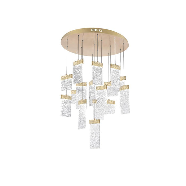 LED Chandelier with Gold Leaf Finish - Neoluxe Lighting