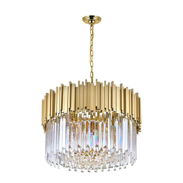 7 Light Down Chandelier with Medallion Gold Finish - Neoluxe Lighting