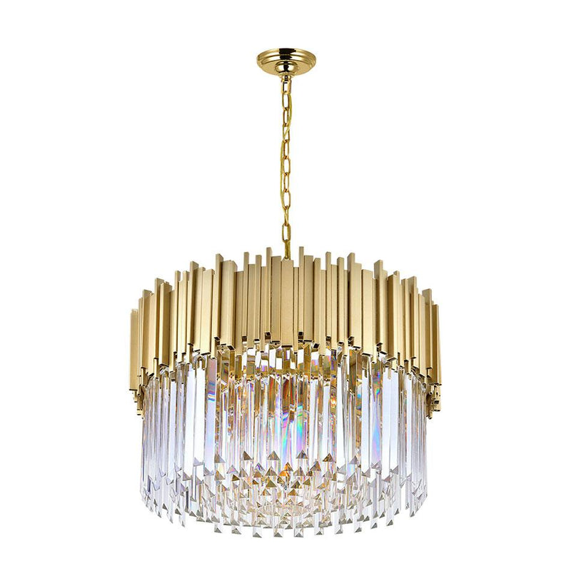 7 Light Down Chandelier with Medallion Gold Finish - Neoluxe Lighting