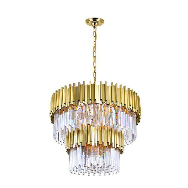 12 Light Down Chandelier with Medallion Gold Finish - Neoluxe Lighting