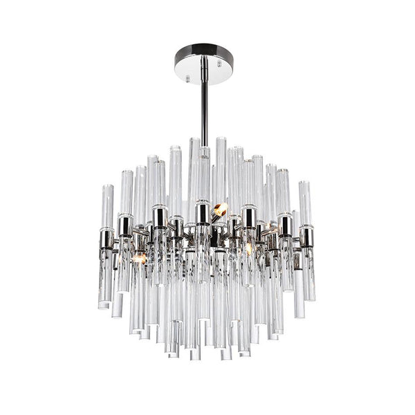 8 Light Chandelier with Polished Nickel Finish - Neoluxe Lighting