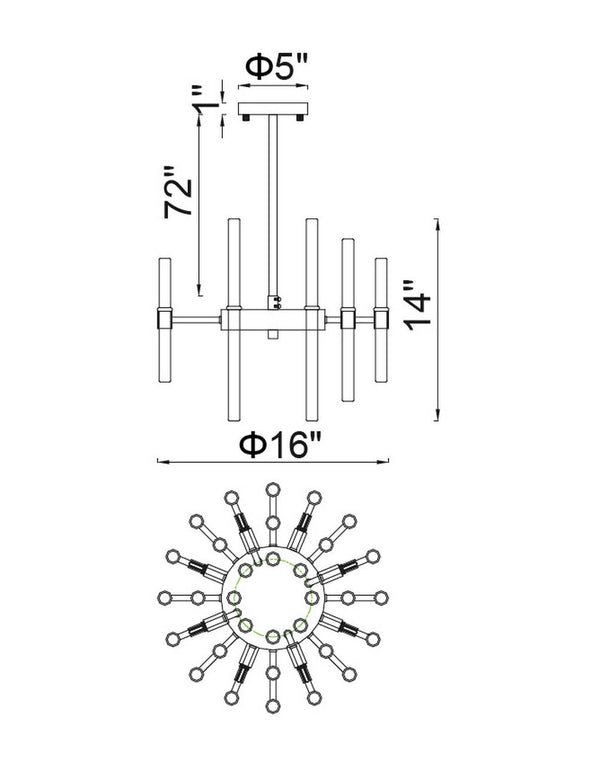 8 Light Chandelier with Polished Nickel Finish - Neoluxe Lighting
