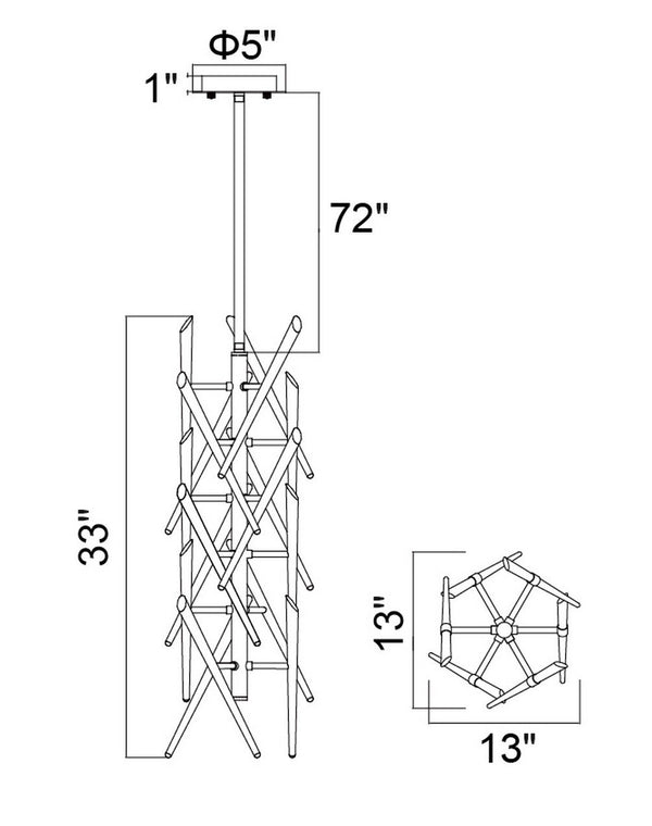 5 Light Mini Chandelier with Chrome Finish - Neoluxe Lighting