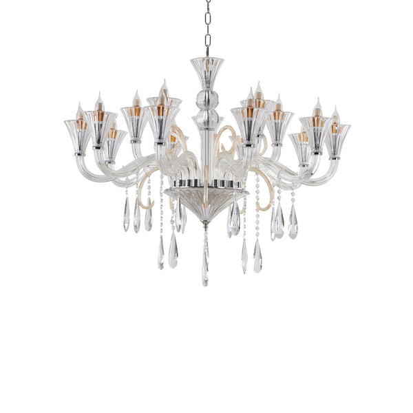"Kalo" 15-Light Clear Glass with Accents Chandelier