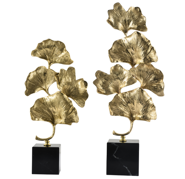 "Golden Leaf" Bronze & Stone Statue - Neoluxe Lighting
