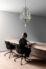 "Intuni" 4-Light Chrome with Clear Crystals Chandelier