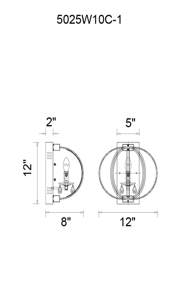 1 Light Wall Sconce with Chrome Finish - Neoluxe Lighting