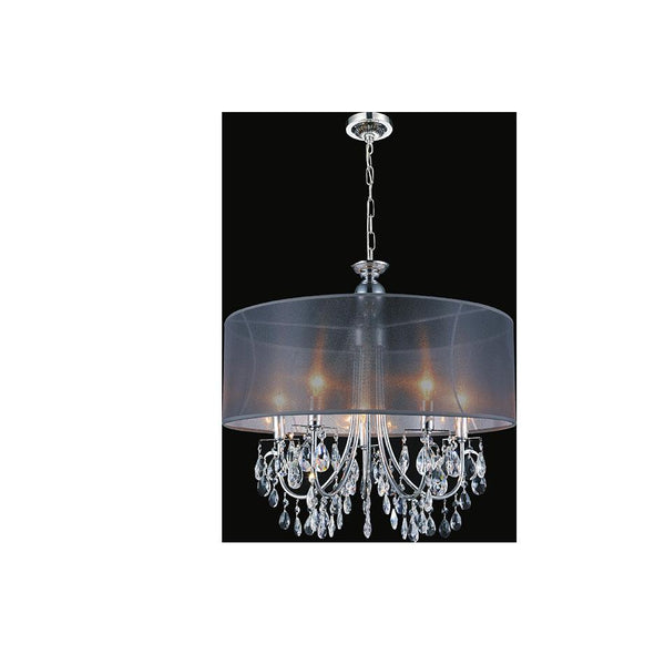 5 Light Drum Shade Chandelier with Chrome finish - Neoluxe Lighting