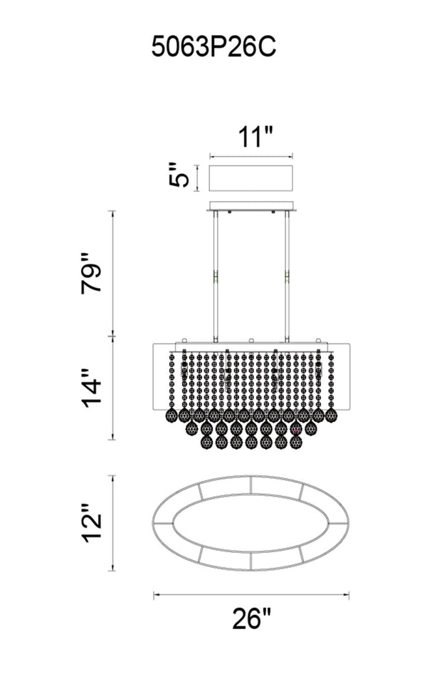 6 Light Drum Shade Chandelier with Chrome finish - Neoluxe Lighting