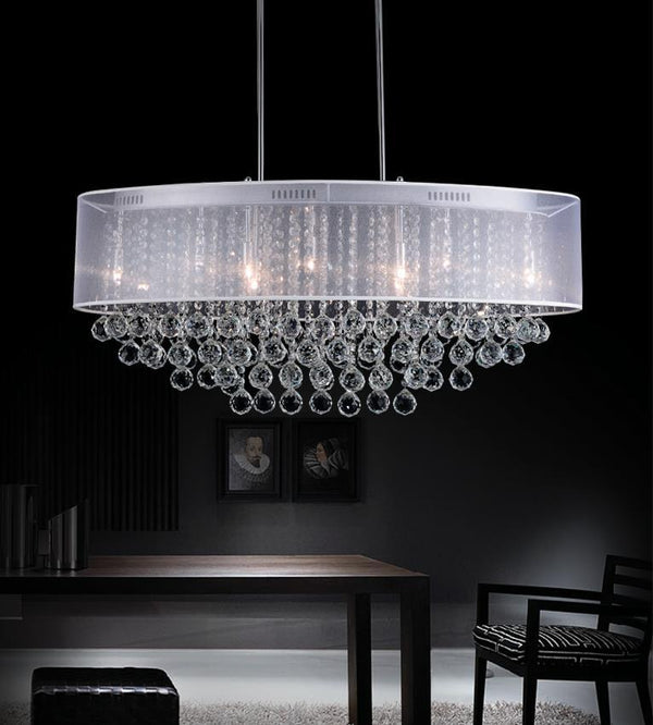 9 Light Drum Shade Chandelier with Chrome finish - Neoluxe Lighting