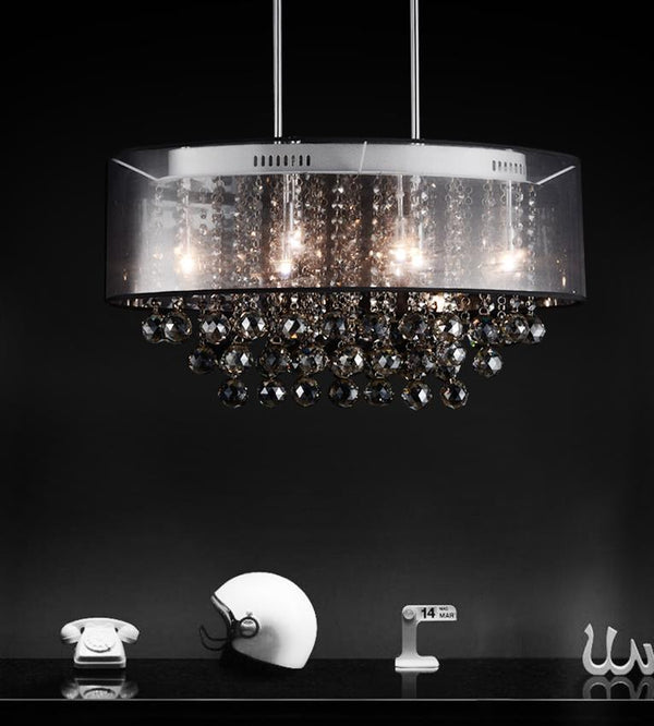 9 Light Drum Shade Chandelier with Chrome finish - Neoluxe Lighting
