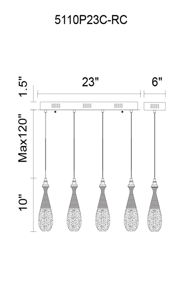LED Multi Point Pendant with Chrome finish - Neoluxe Lighting